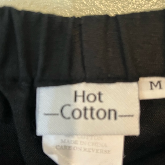 Hot Cotton Womens Linen Cotton Pull On Comfy  Black Pants Size M - Picture 8 of 11
